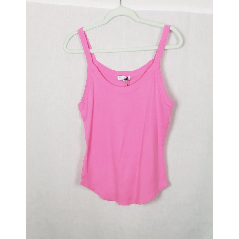 Michael Stars Vita Strappy Tank XL Azalea Pink Cotton Ribbed Casual Beach Summer - Picture 1 of 9